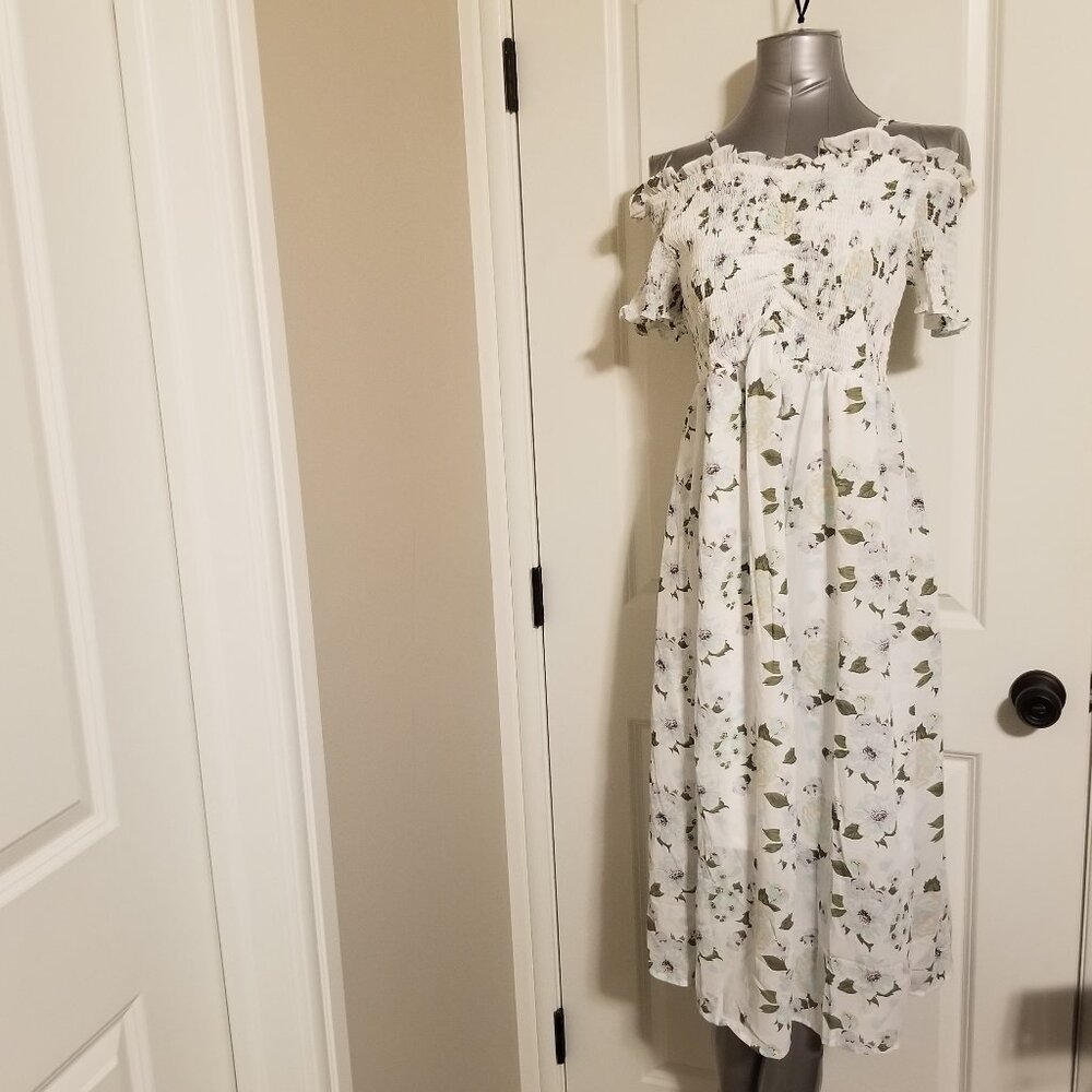Cold Shoulder Spring / Summer Dress with UnderSlip/Lining